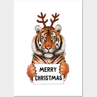 Tiger in Christmas Posters and Art